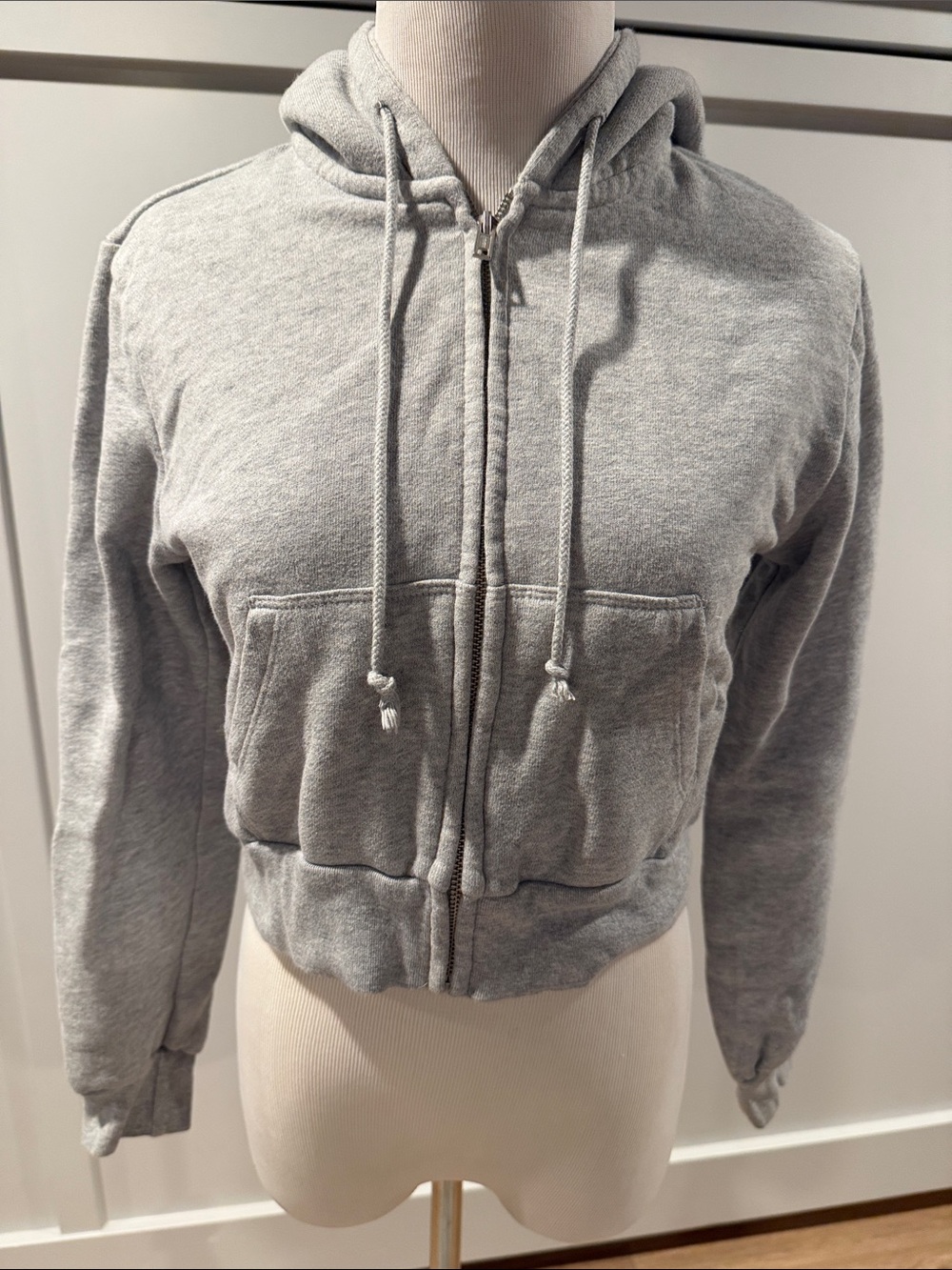 J. Galt Light Gray Cotton-Blend Hoodie